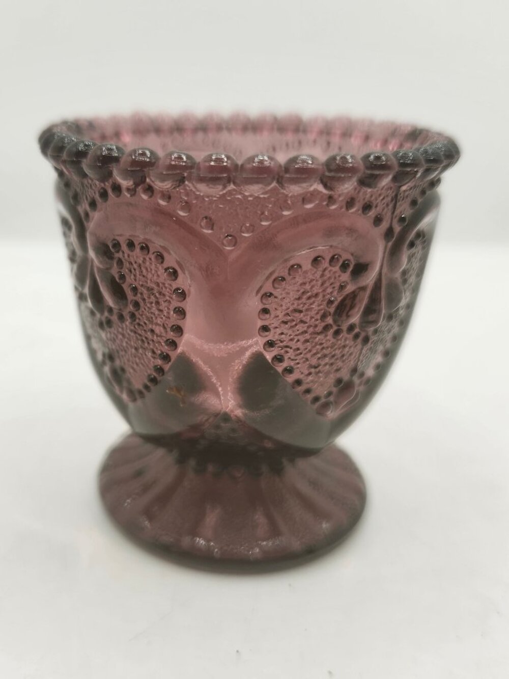Vintage L.G. Wright Amethyst Glass Toothpick Holder